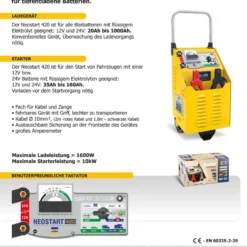 GYS NEOSTART 420 025295 Batterieladegerät + Starthilfegerät 12-24V 230V -Deutschland Werk Geist Verkaufs-Shop 025295td