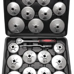 BGS DIY Ölfilterschlüssel-Satz | Aluminium-Druckguss | 12,5 Mm (1/2") | 23-tlg. – 1035