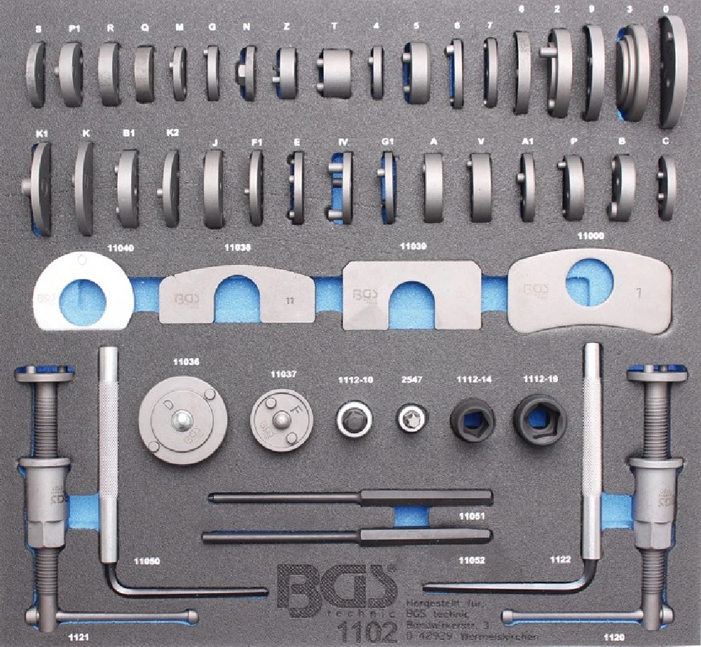 BGS Werkstattwageneinlage 2/3: Bremskolben-Rückstell-Satz | 50-tlg. – 1102 3 BGS Werkstattwageneinlage 2/3: Bremskolben-Rückstell-Satz | 50-tlg. – 1102