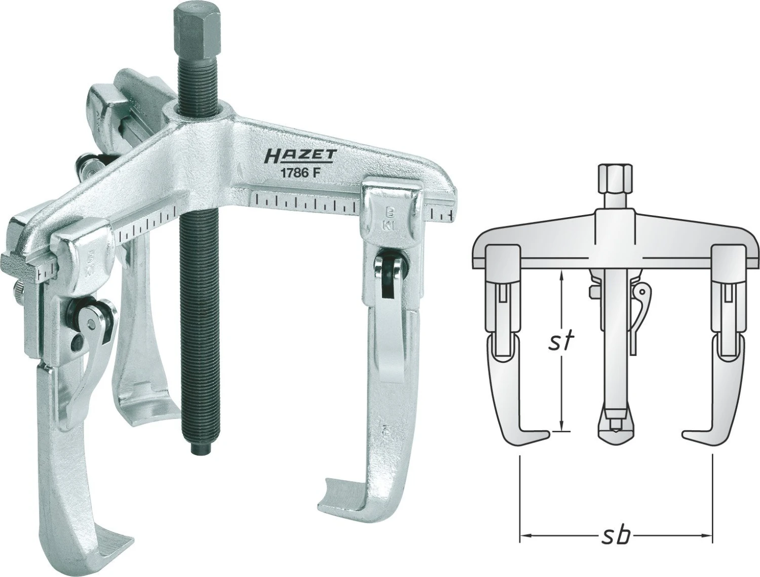 HAZET Schnellspann-Abzieher 3-armig 1786F-16 3 HAZET Schnellspann-Abzieher 3-armig 1786F-16