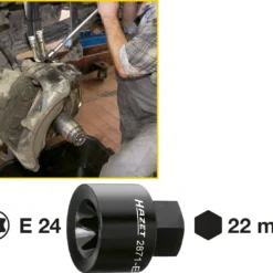 HAZET Bremssattel TORX® Einsatz Außen-Sechskant 22mm Außen TORX® Profil 2871-E24 -Deutschland Werk Geist Verkaufs-Shop 2871 e24 23collage