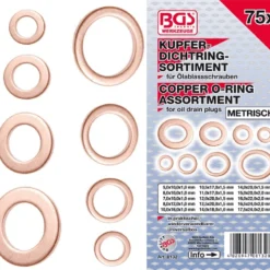 BGS Dichtring-Sortiment | Kupfer | Metrisch | Für Öl-Ablassschrauben | 75-tlg. – 8132
