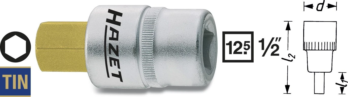 HAZET Bremsattel Steckschlüsseleinsatz 9mm 1/2 Zoll 12,5mm Sechskant 986-9 3 HAZET Bremsattel Steckschlüsseleinsatz 9mm 1/2 Zoll 12,5mm Sechskant 986-9