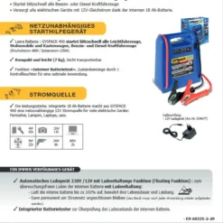 GYS GYSPACK AUTO Netzunabhäniges Starthilfegerät 12V 480A 7kg - 025455 -Deutschland Werk Geist Verkaufs-Shop TM 025455fFr7PO66CaR68
